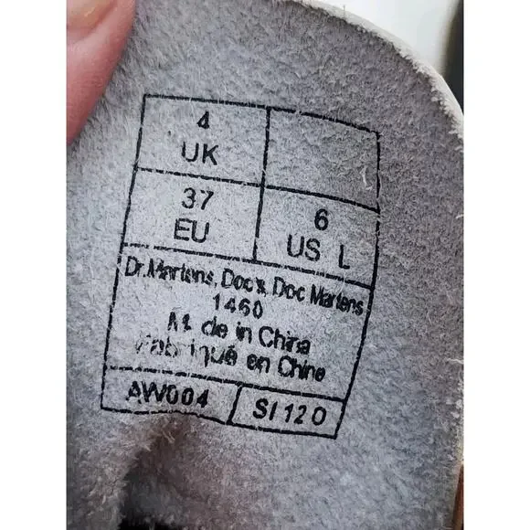 Dr Doc Martens cream Rose Floral Peach Boots 1460 Women’s Size US 6 - Picture 6 of 7